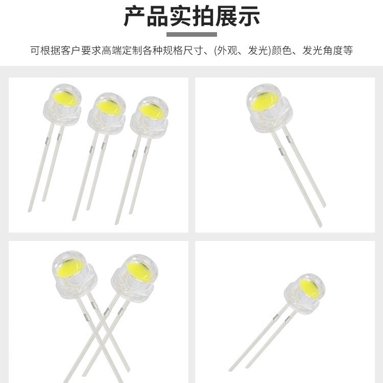 f5 Straw Hat Lighted Blue, Green, Yellow, Yellow and Pink Light column crystal high-lighted led diode