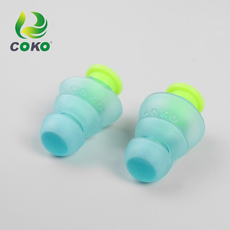 Two-colour noise earplugs for Amazon sales.