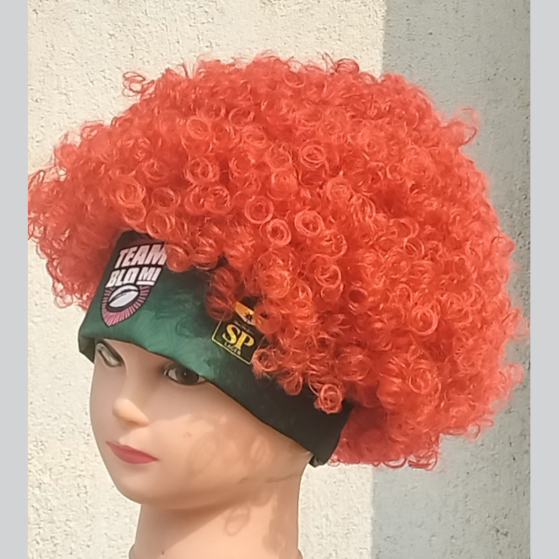 Spaniard World Cup fan hair caps, cross-border colored wig clowns with funny costumes.