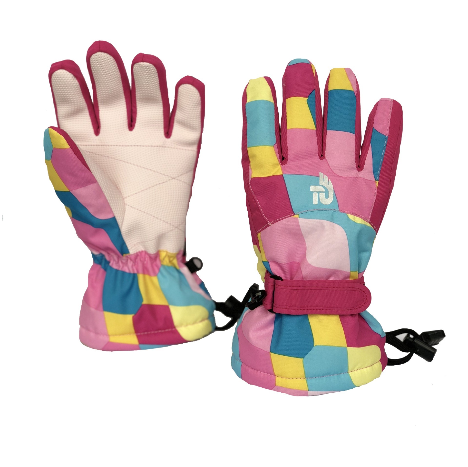 Ski gloves for boys and girls in the winter.