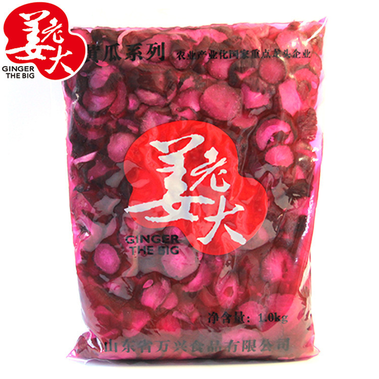 姜老大寿司红色黄瓜咸菜红瓜渍厂家销售批发酱黄瓜 1000g*10袋/箱