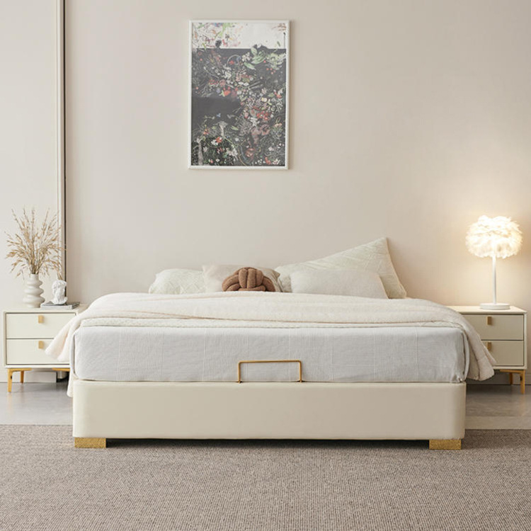 The bed without a bed is modern and simple, with no backstand to the surface.