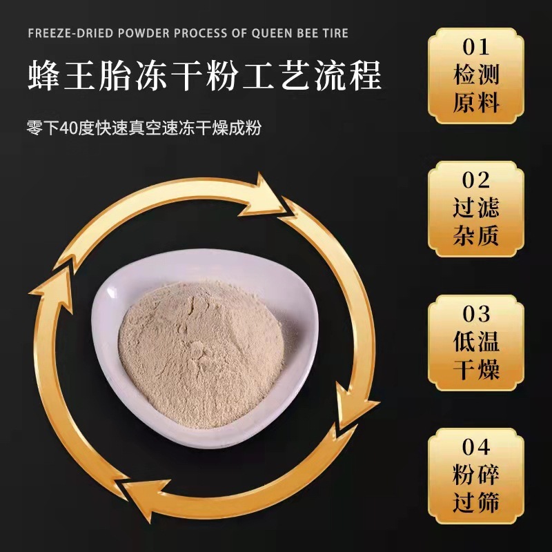 Zhou-woo King's Frozen Dry Dust Bulk Retailed Natural Bee's larvae Dry Dust Frozen Raw Materials