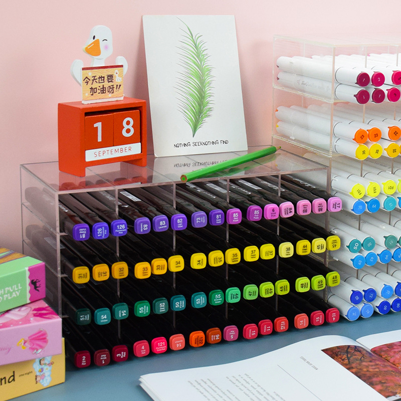 The Aklikmak pen set is transparent, and it's a box of pen shelves.