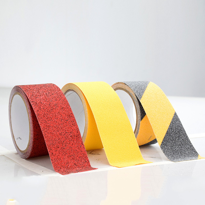 A sand-coated, glazed stairwell floor-resistant, water-resistant, water-coated PET night-light-resistant tape