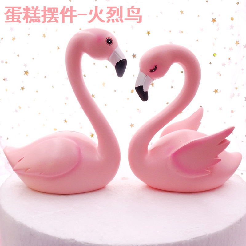 Flamingo Cake Decoration Emulsion Creative Flamingo Baking for Birthday