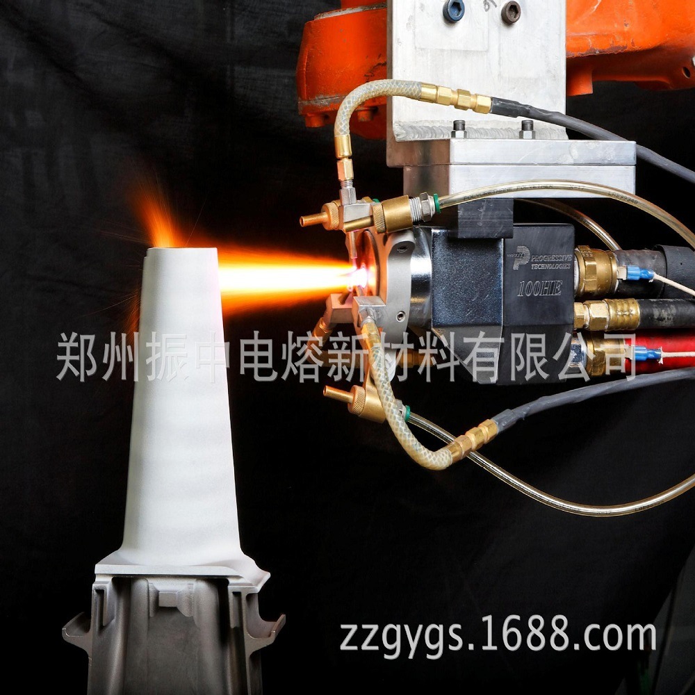 Plasma spraying with heat-deficit coated thermal powder, thallium nitrous oxide 8YSZ