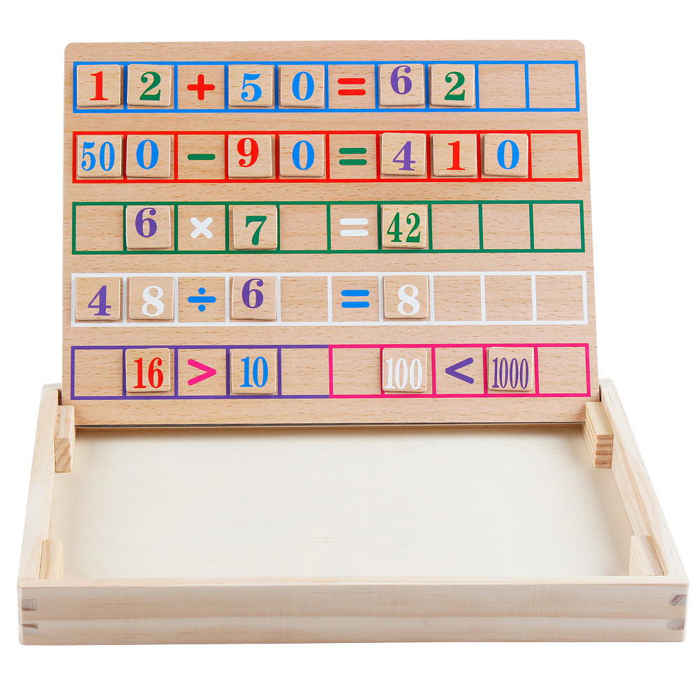 Mu Bei, a children's magnetic two-sided puzzle board in a puzzle box.