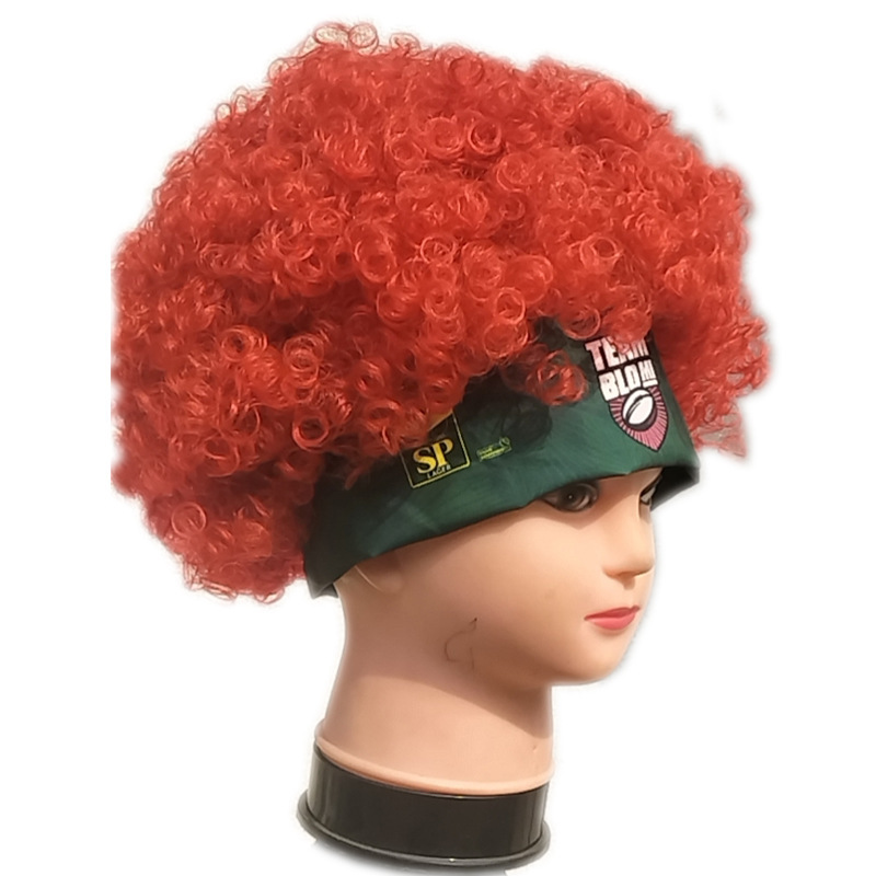 Spaniard World Cup fan hair caps, cross-border colored wig clowns with funny costumes.