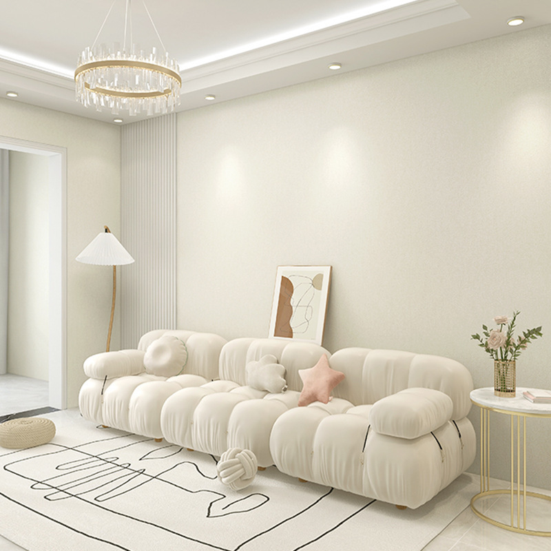 Sữa nhẹ và đơn giản và tường trắng bao phủ phòng khách hiện đại trong phòng khách nền tường