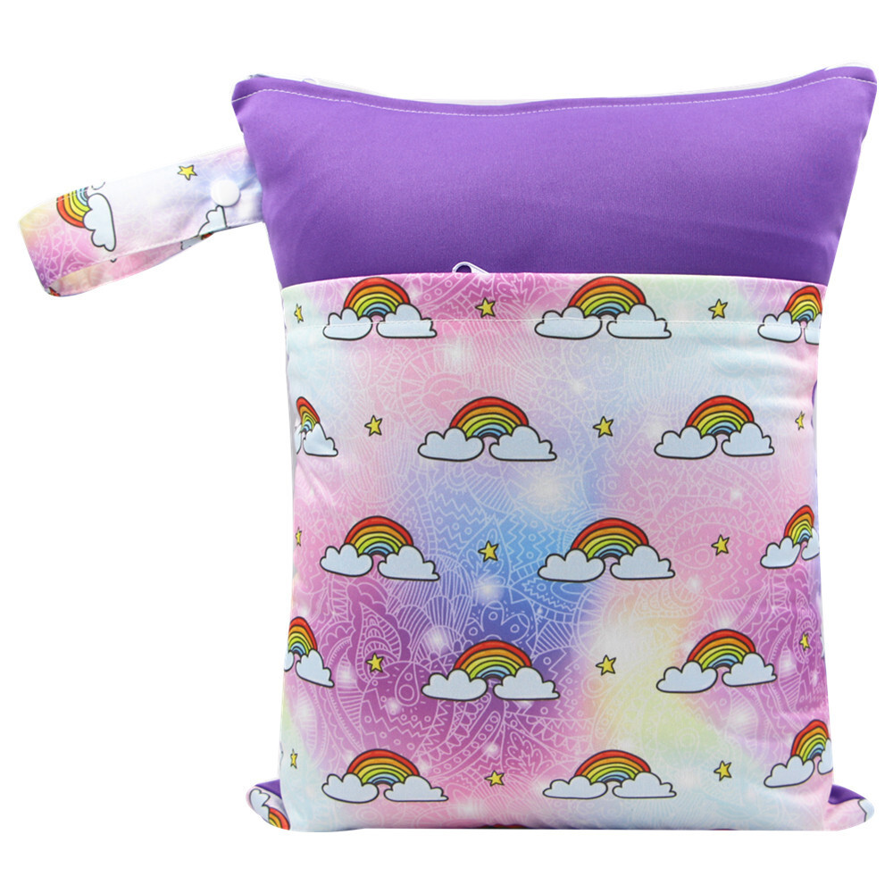 Assenappy, túi tã cầm tay, 30 *37cm mới túi tã, vân tay màu, bán hàng trực tiếp.