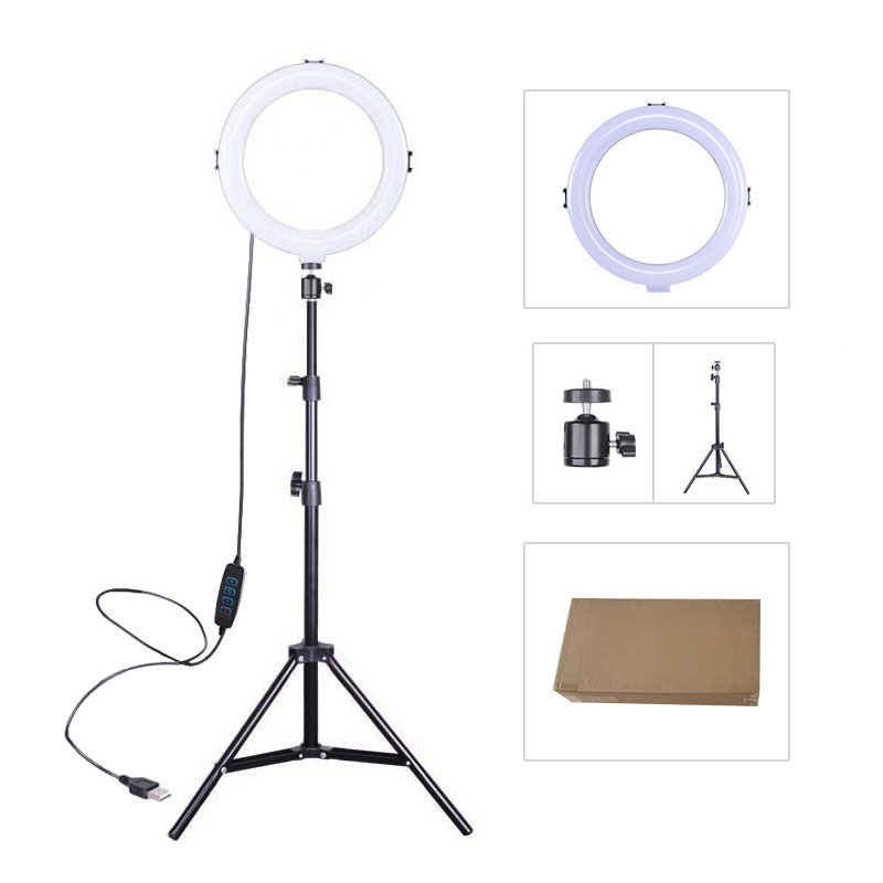 Amazon heat sells eight-inch live re-lighted phone led-ring leader self-tasking shivering light.