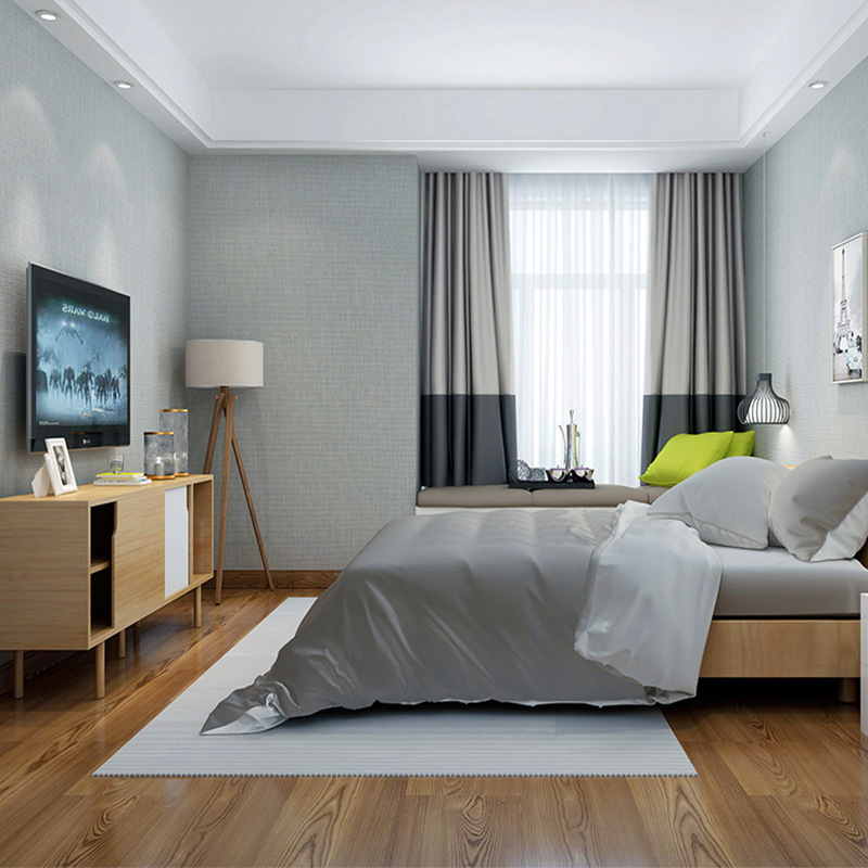 Bức tường bằng vải lanh được bao phủ chặt chẽ trong phòng khách sạn dành cho vợ lẽ hiện đại.