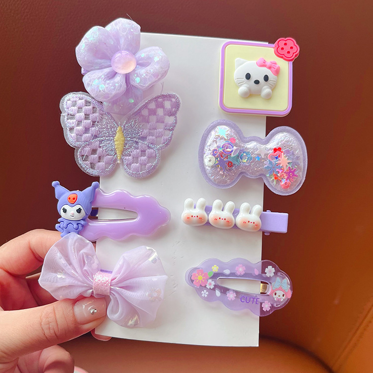 Children's hair and princess butterflies with cute babies on a strawberry bear ear, Liu Hai's hair card.