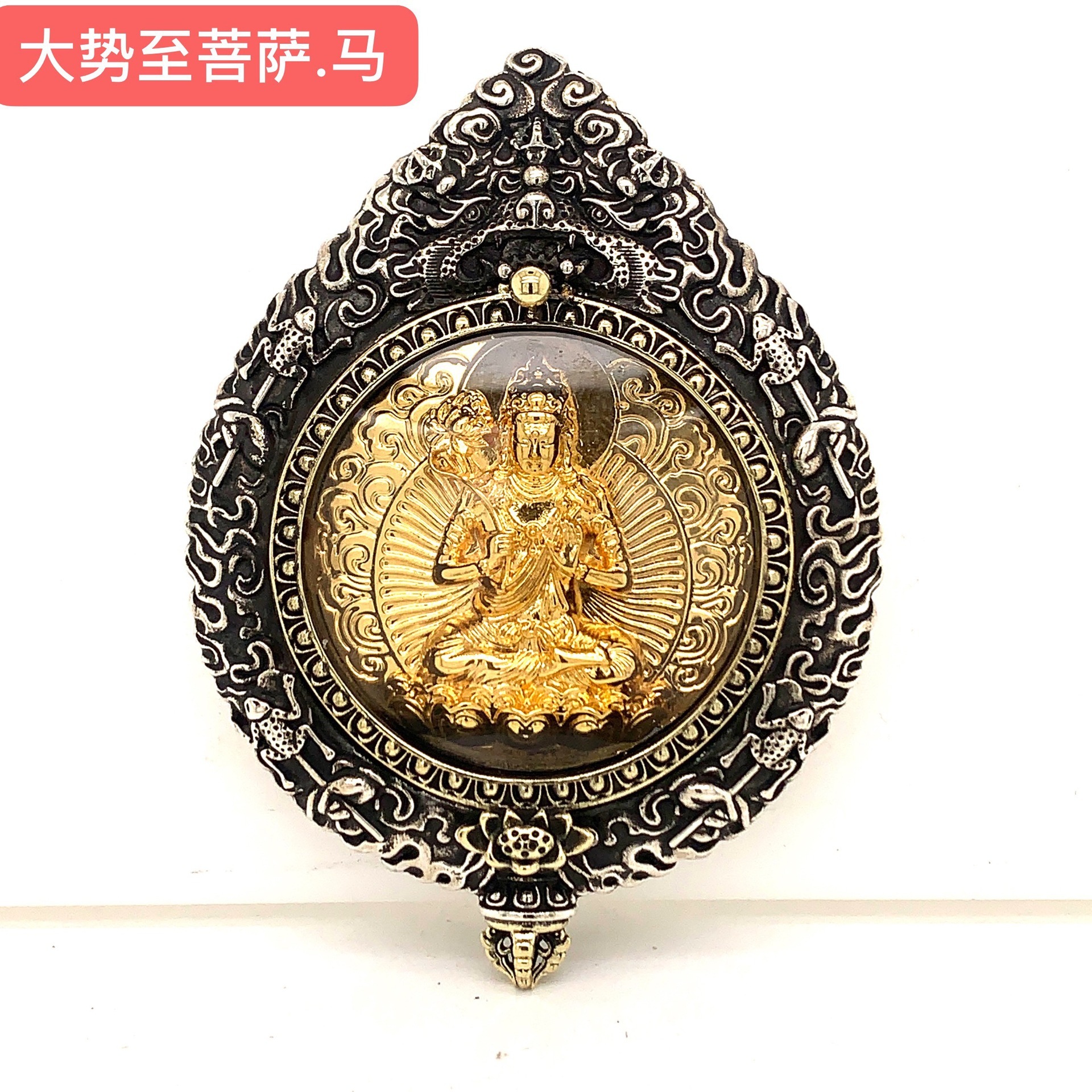 工厂直销嘎乌盒十二生肖 纯银镀24k金佛吊坠挂件
