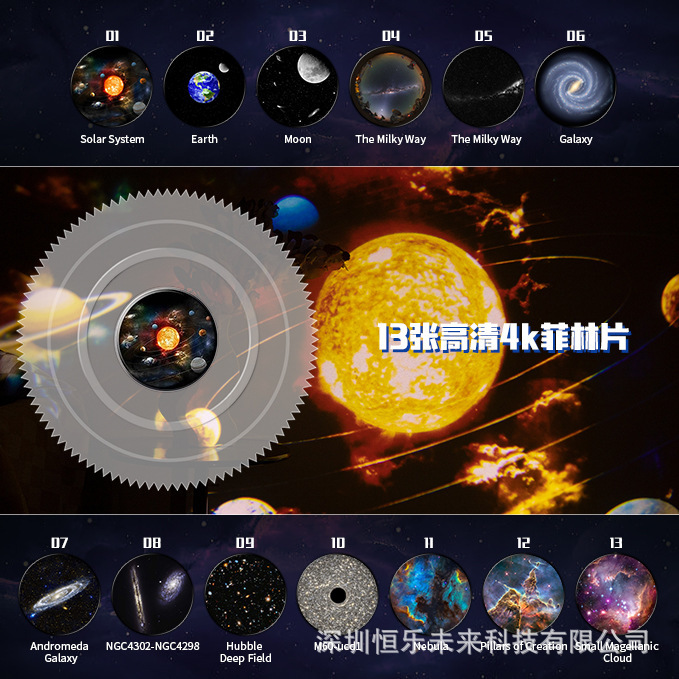 地球仪银河投影灯送13片高清菲林片卧室星空灯满天星礼品氛围灯