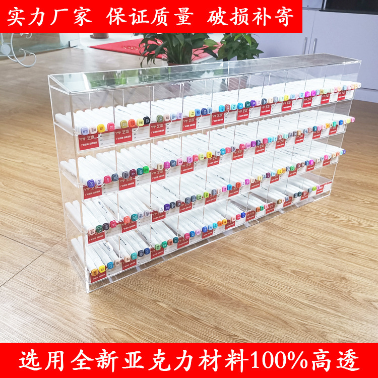 Acly displays a pen rack, organic glass displays a pen shelf, Mark's pen counter and stationery.