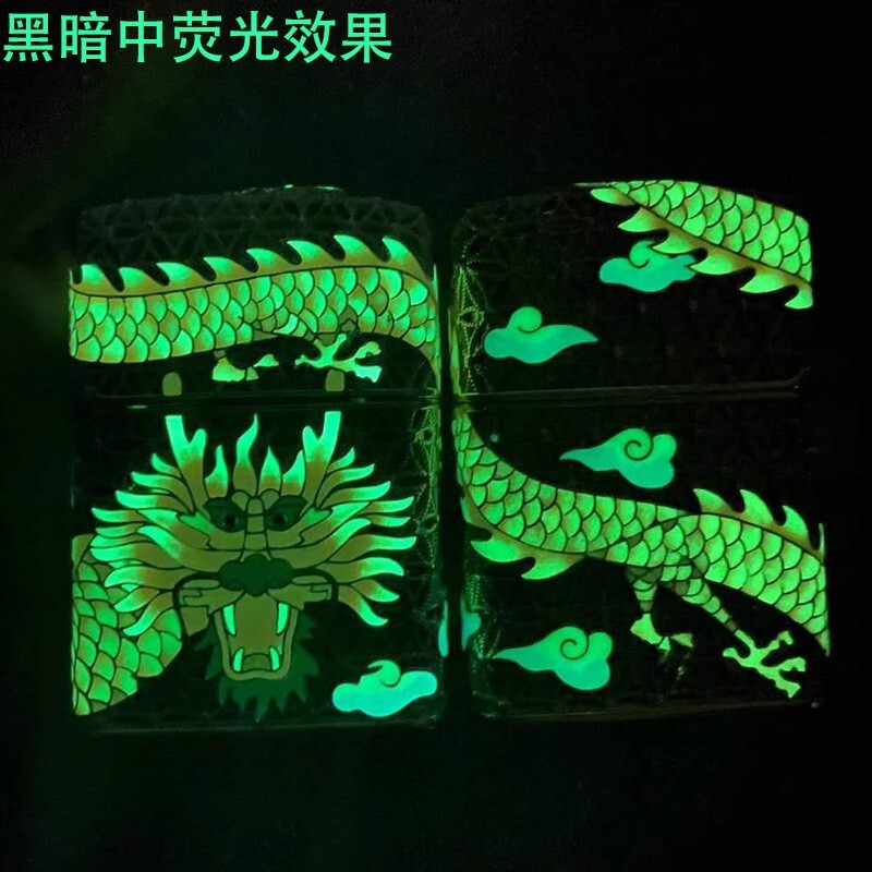 工厂直销飞龙在天男士煤油霸气个性潮荧光手工纯铜防风礼品打火机