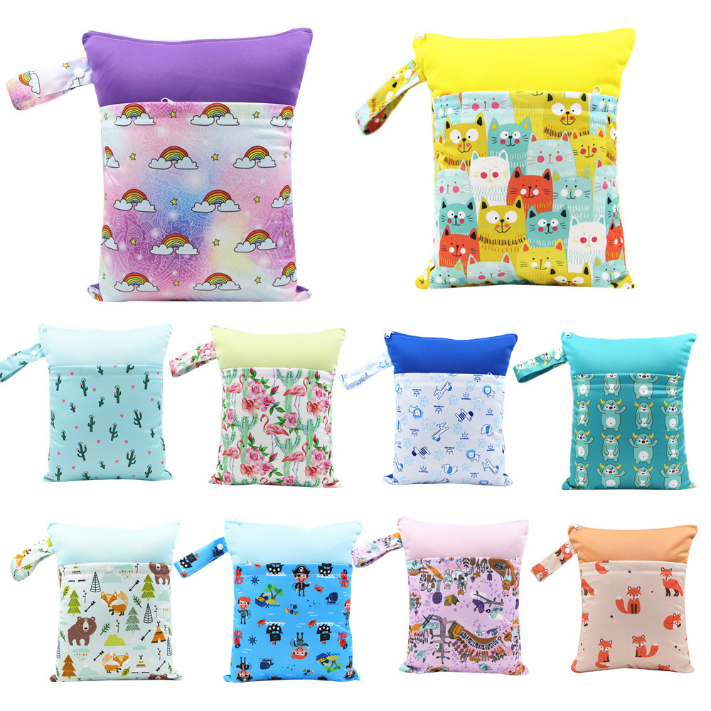 Assenappy, túi tã cầm tay, 30 *37cm mới túi tã, vân tay màu, bán hàng trực tiếp.