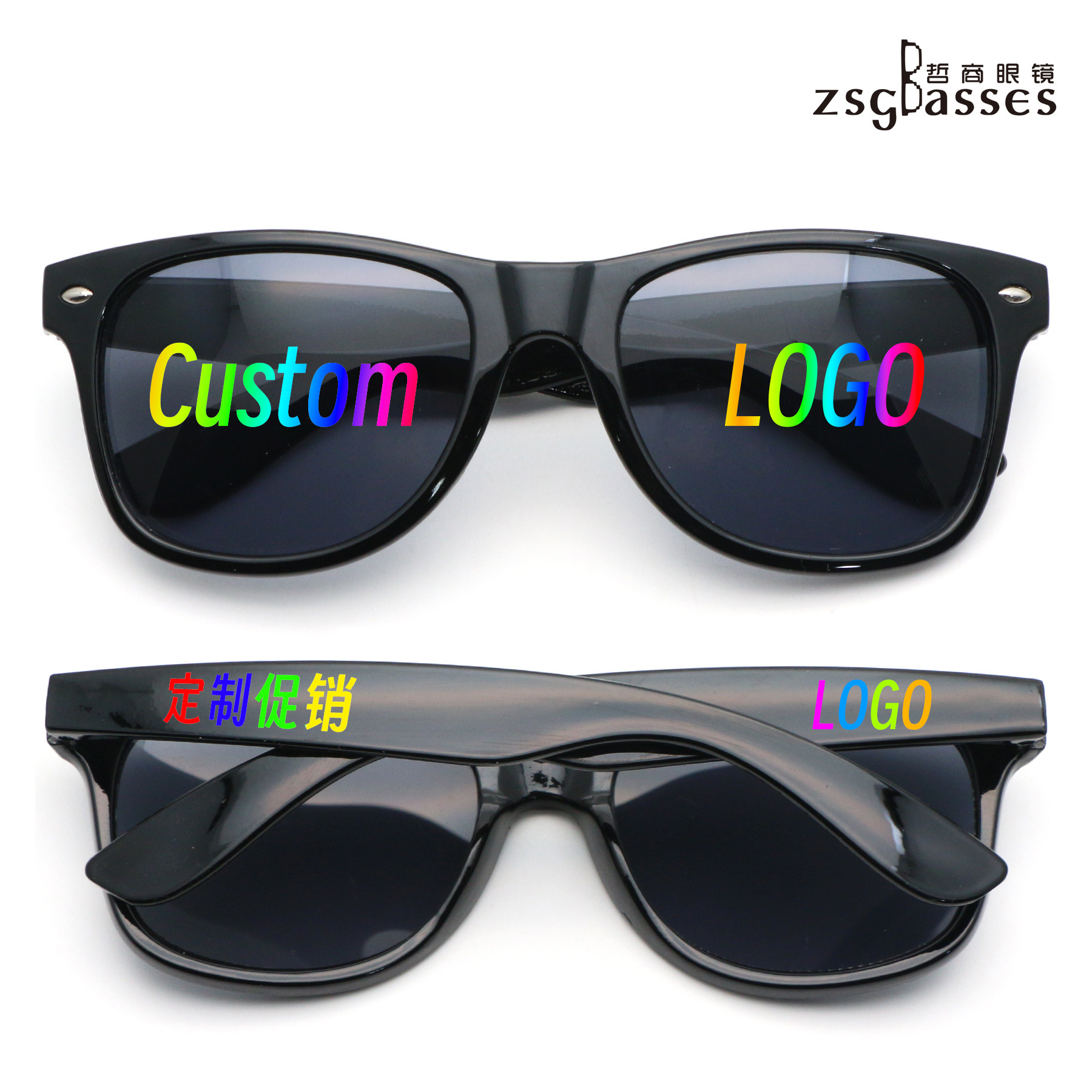 Classic rice nail glasses, personalized printing logo sunglasses, foreign trade promotion.