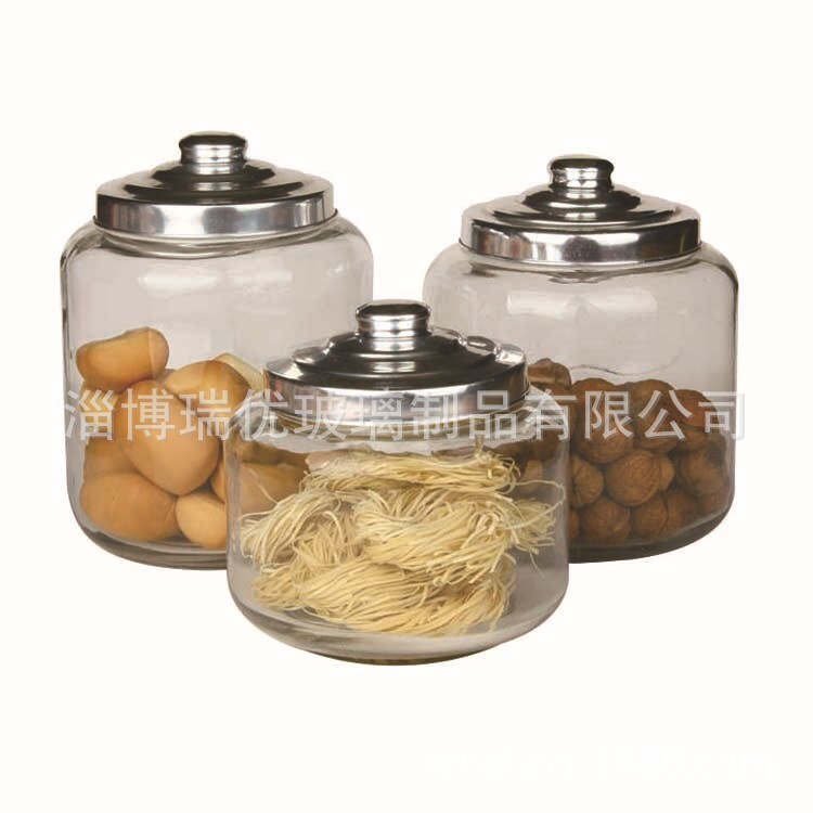 Creative sealed glass cans, kitchen rectangular glass grain reserves, tea cans.