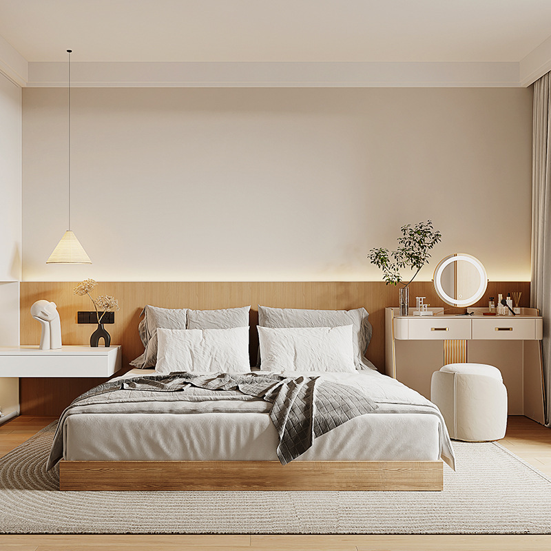 Sữa nhẹ và đơn giản và tường trắng bao phủ phòng khách hiện đại trong phòng khách nền tường