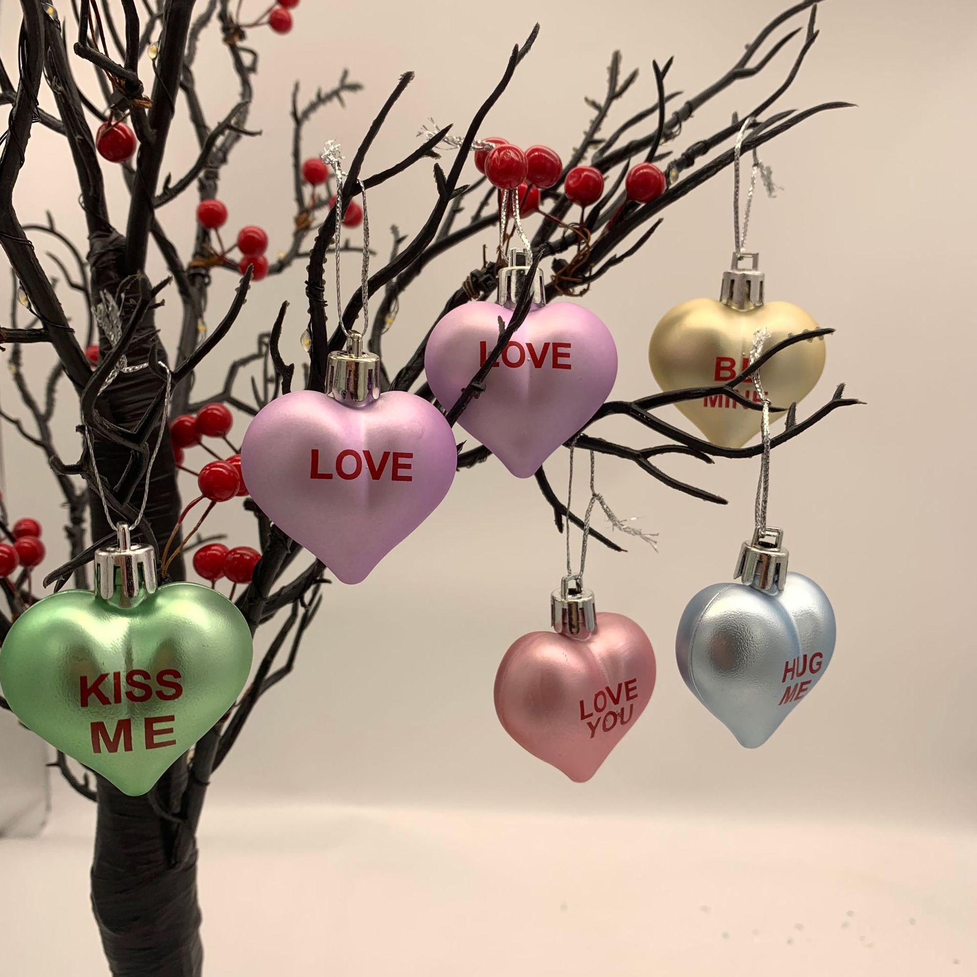 ♪ Valentine's Day Macalon Christmas tree 4.5 cm sets 12 love attachments ♪