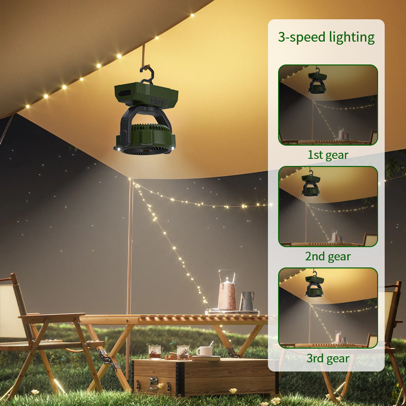 Outdoor camping small fan Usb charged easy-to-charge desktop room wall with chandelier tents