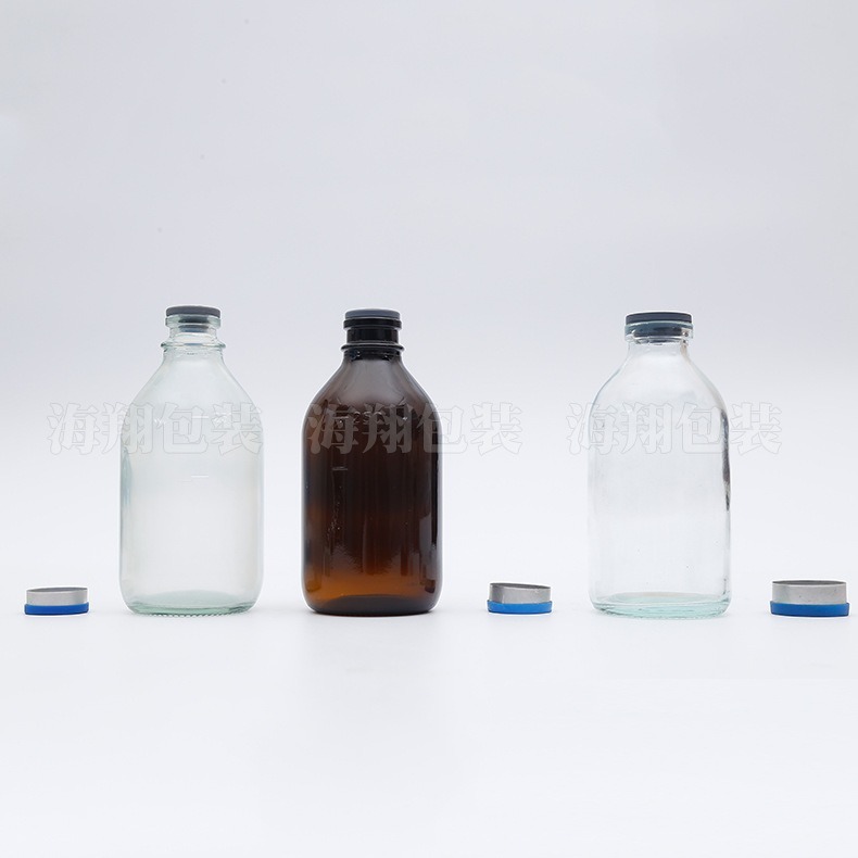 The current wholesale bottle is transparent. Brown sodium calcium glass bottle 250 mL infusion bottle