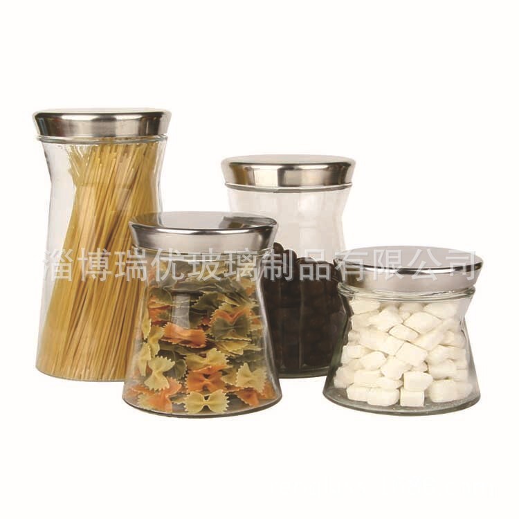 玻璃厨房调味罐密封盒储物罐 高白料玻璃密封瓶 厂家直供玻璃罐，