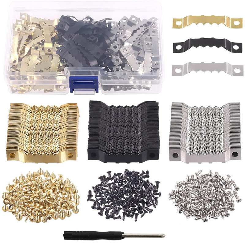 150 pcs gold, black, silver-coloured, two-sided, double-coloured screwdall metal straight-line frame frame waller