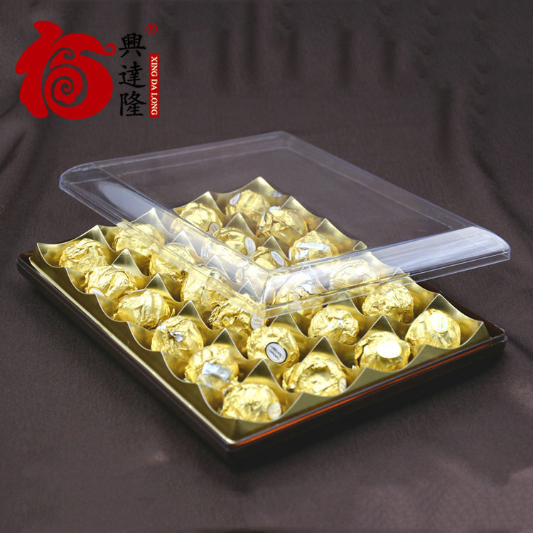 Thermally recommended 24 square chocolate boxes, Ferrero chocolate boxes, transparent chocolate plastic boxes.