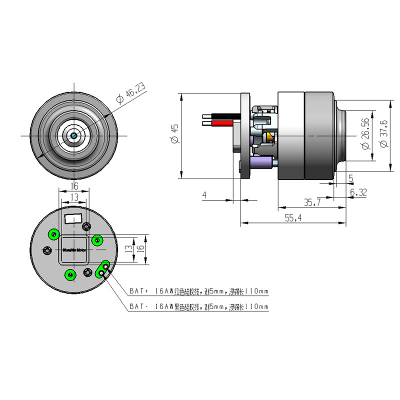 Không có bàn chải BZ2645S sương mù 45mm bên ngoài máy hút bụi cầm tay