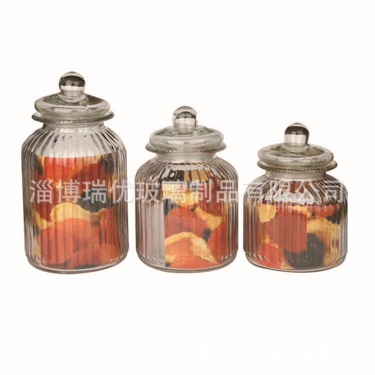 Creative sealed glass cans, kitchen rectangular glass grain reserves, tea cans.