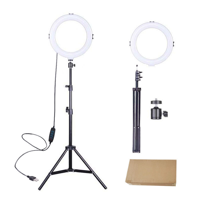 Amazon heat sells eight-inch live re-lighted phone led-ring leader self-tasking shivering light.