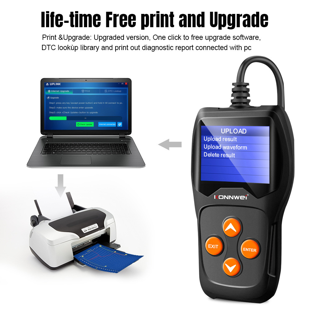 Colour-screen wave-forming displays the internal resistance tester for the car cylinder detector and the car cell conductor tester