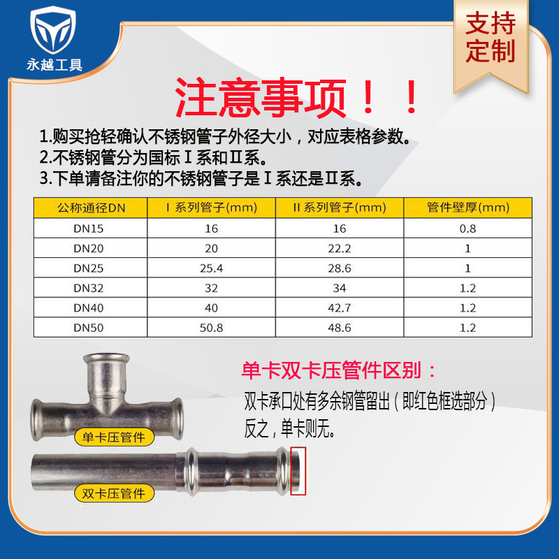 E.V.P. to the DN 15-50 Aluminium Plastic Plumb to the stainless steel plume.