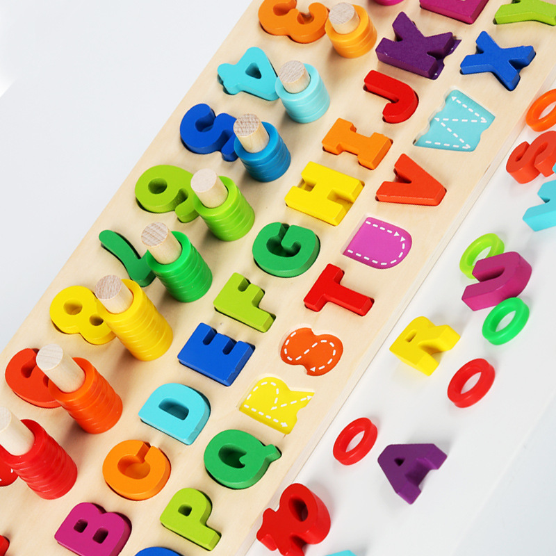 New letter numbers for infants and young children paired with Ziji's early teaching of wood packs with three pairs of colours.