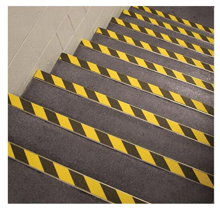 Customize black and yellow taped stairwells, black and yellow-slashed, colour-coloured sand sanded, waterproof tape