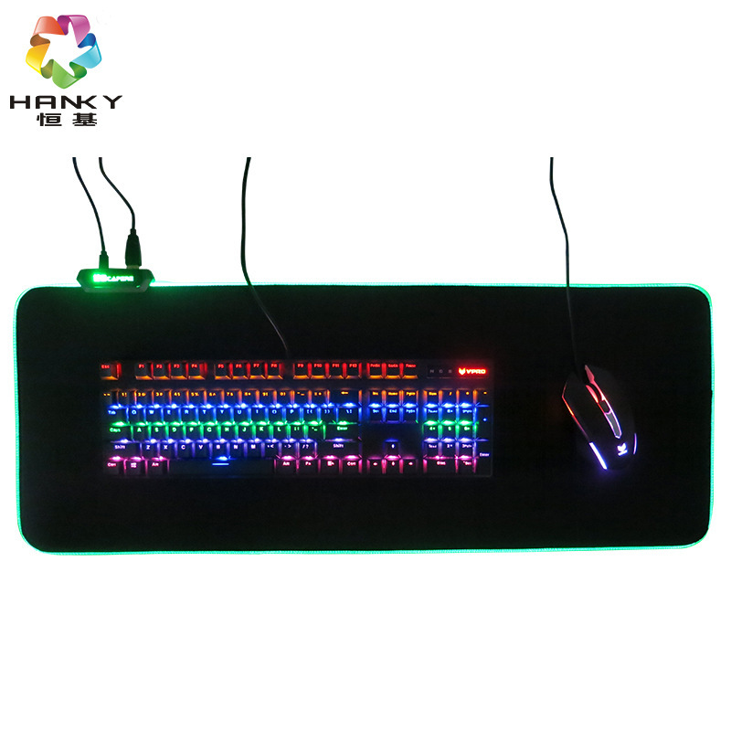 RGB Light Mouse Baskets Double USB Terminals with Disconnected Memory Gradient Table Rubber Game Baskets