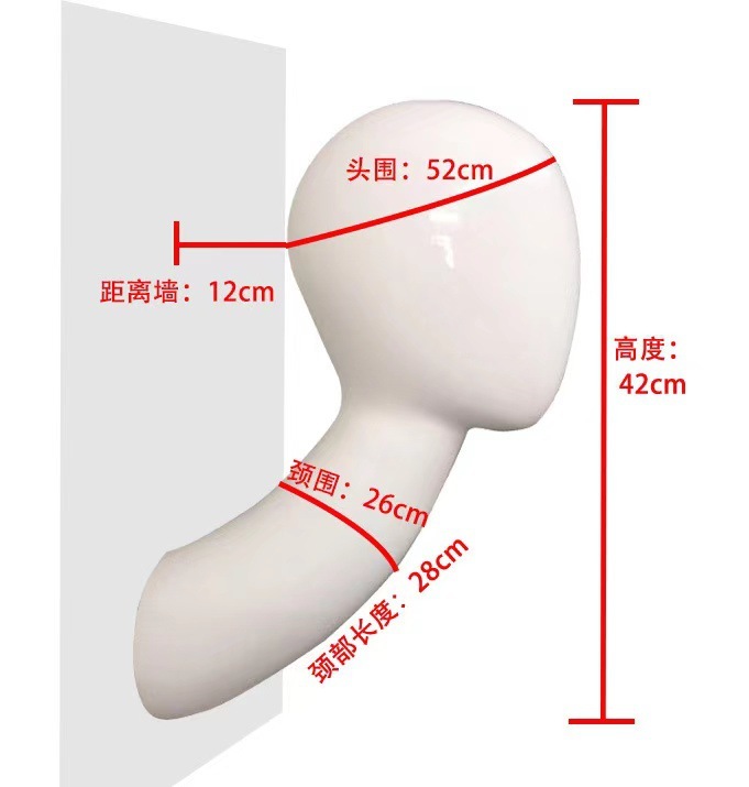 找工厂定制上墙假发展示玻璃钢帽子头模 女款头模源头厂家批发