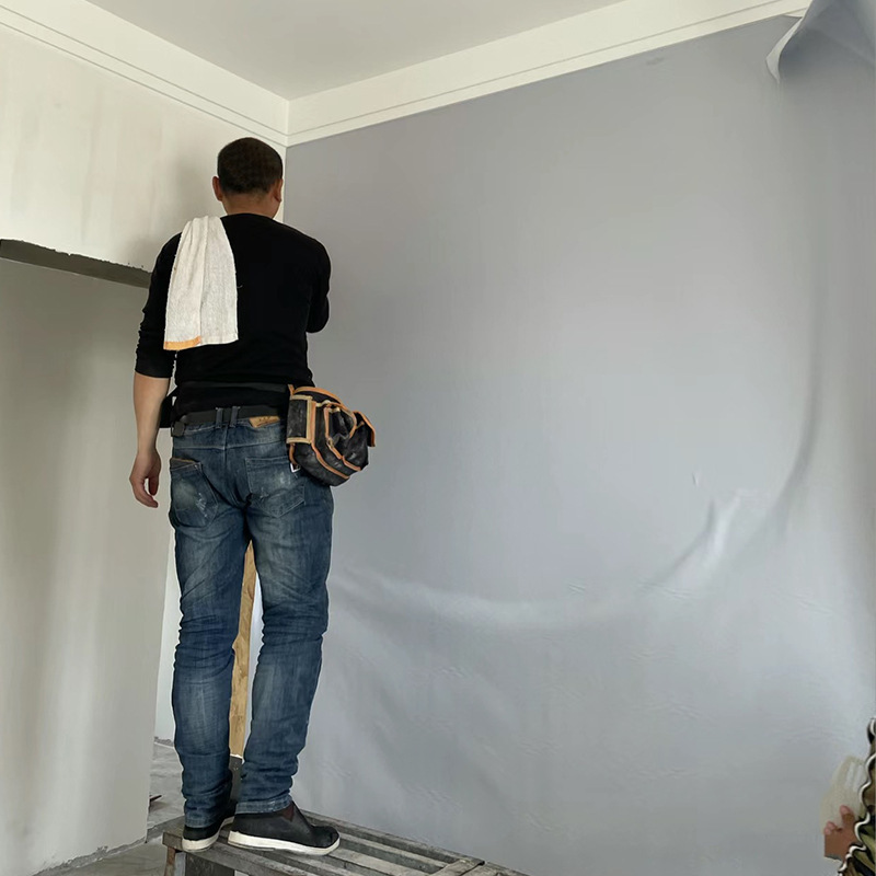 Bức tường có nhiều màu sắc, tường nền liên tục cho phòng khách, màu xám trên tường phòng trẻ em.