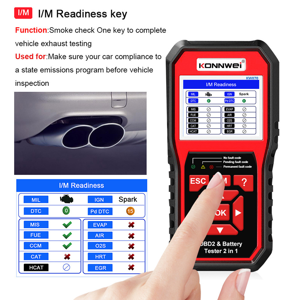 konnwei, new, KW870 Car Diagnator + Battery Tester + 2 Composite Product