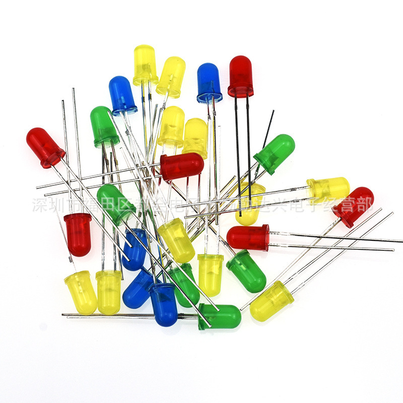 F5 red-haired beads 5mm red blue-haired blue-haired orange-coloured F3 straight-plug LED diode