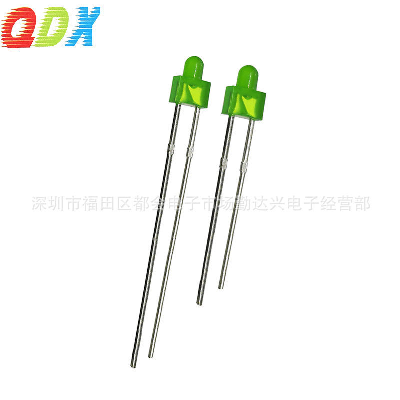 Led2MM green, green-haired, long-footed diodes F2 green round-head beads brightened short-leg beads