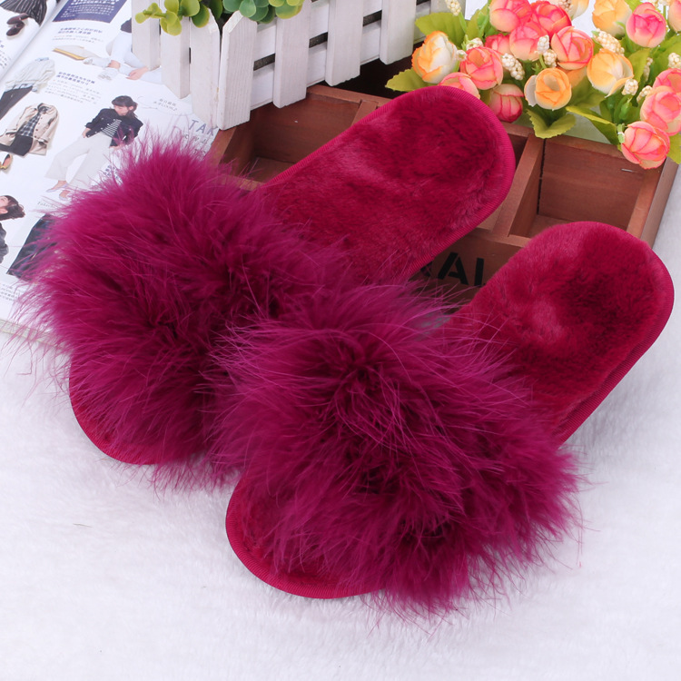 New 2021 slippers for winter ostrich hairy family.
