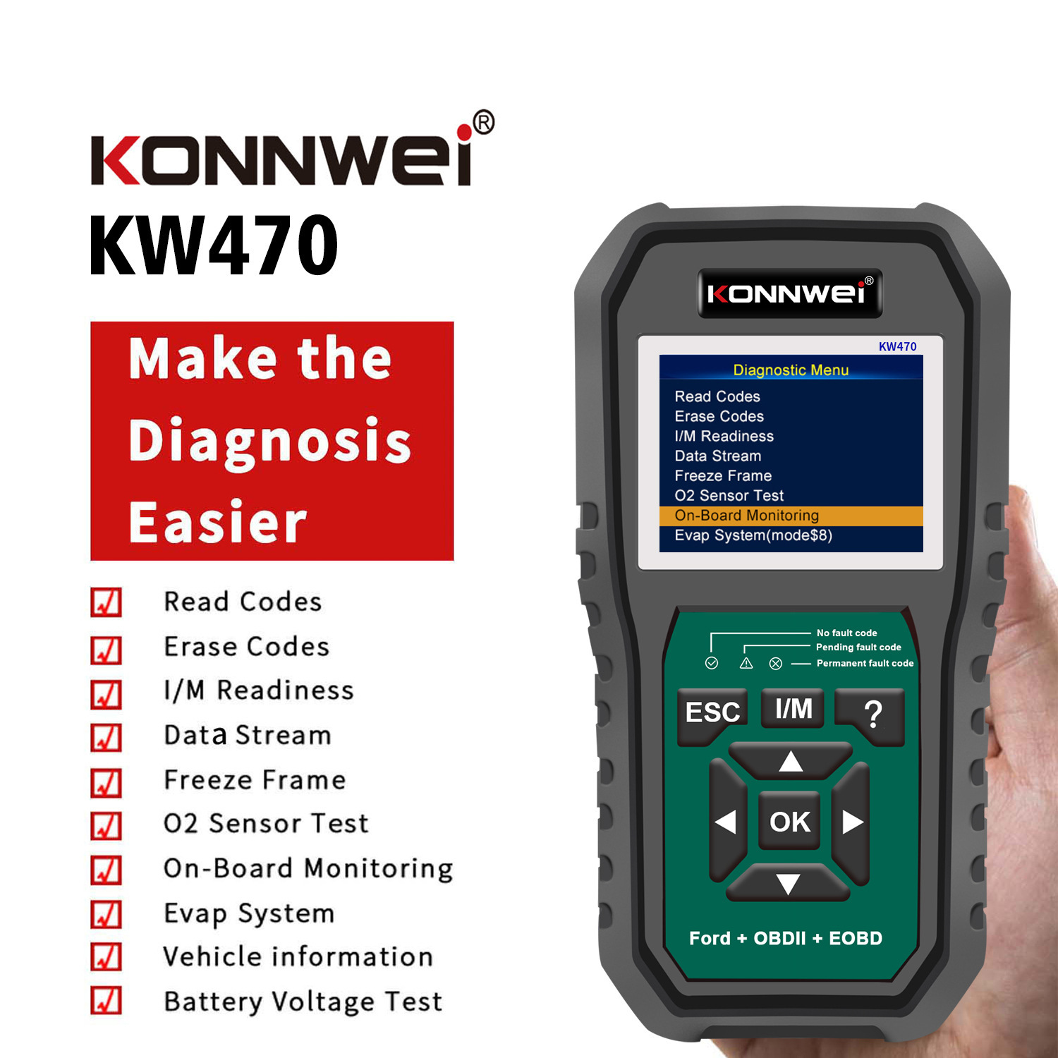 KW470 special-purpose car failure scanners, such as ABS airbags.