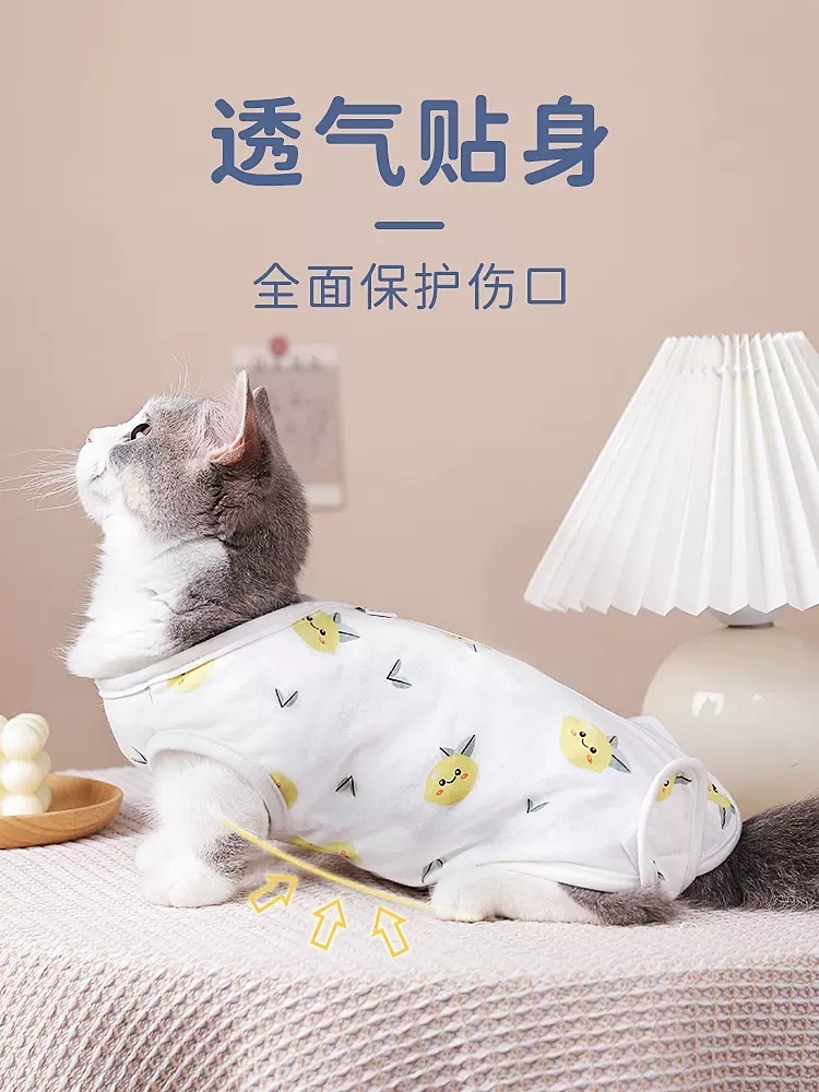 猫手术服母猫绝育衣服断奶服四脚猫咪衣服术后防护透气猫咪绝育服