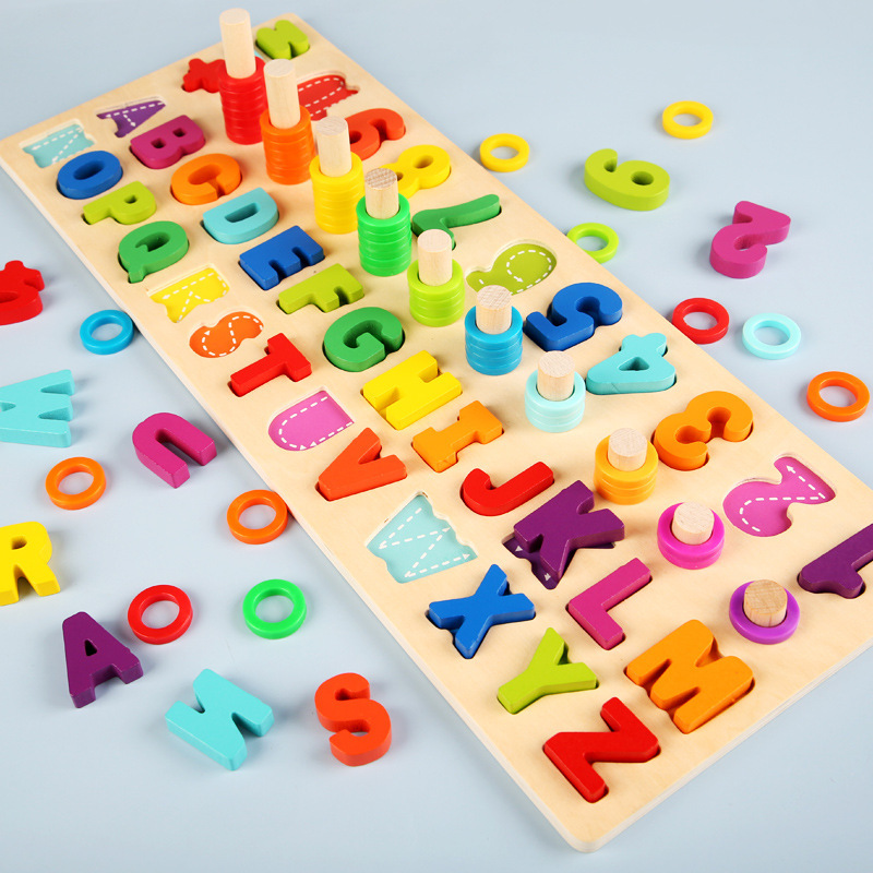 New letter numbers for infants and young children paired with Ziji's early teaching of wood packs with three pairs of colours.