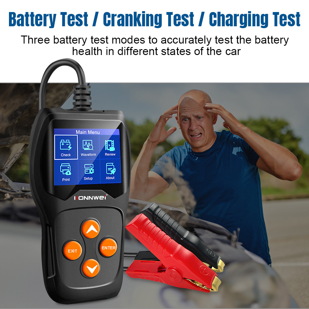 Colour-screen wave-forming displays the internal resistance tester for the car cylinder detector and the car cell conductor tester